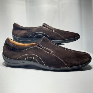 Naturalizer Brown Suede Contrast Stitch Loafers Womens 8.5 Comfort Flats